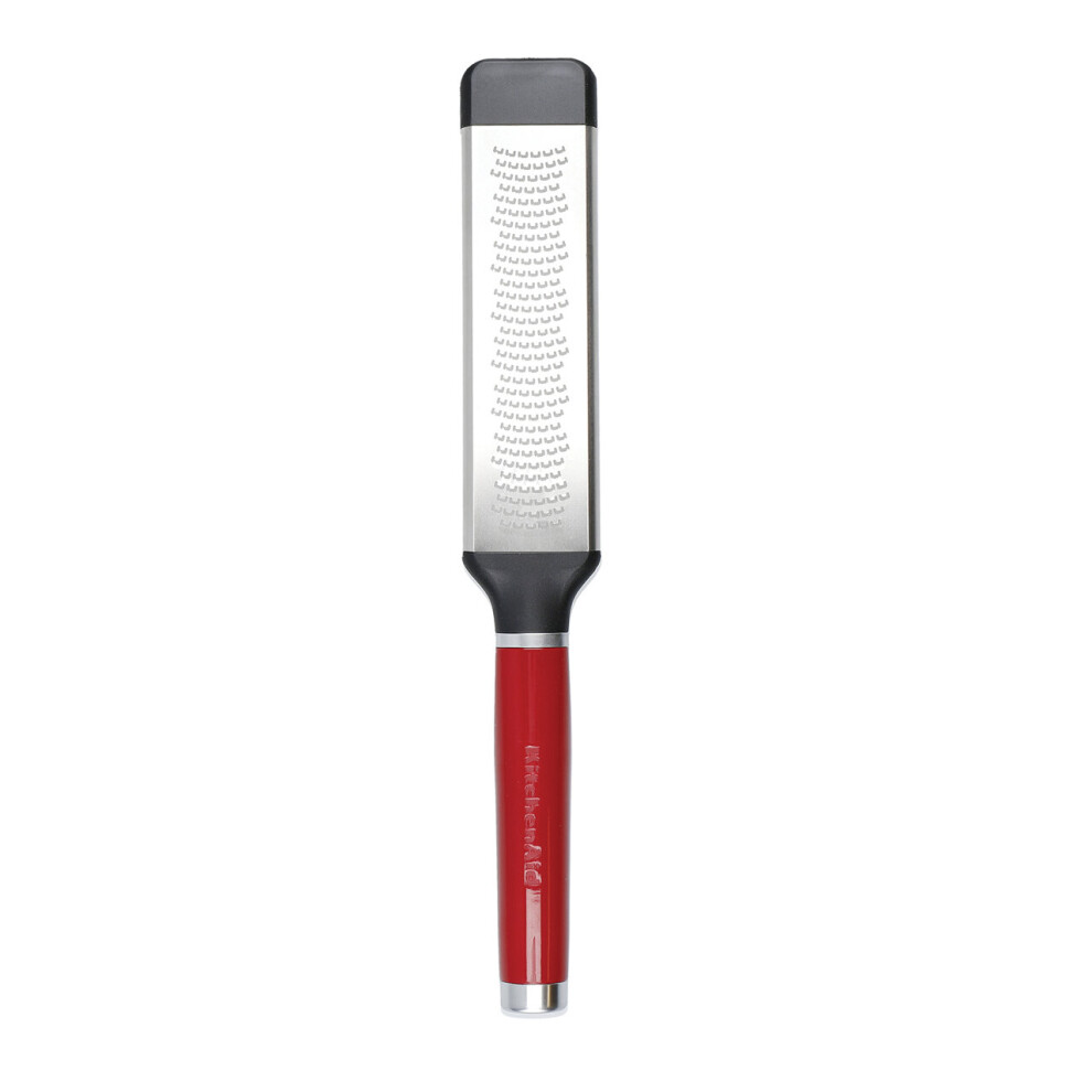 KitchenAid Etched Cheese Grater, Stainless Steel Two-Way Paddle Fine Grater  Empire Red