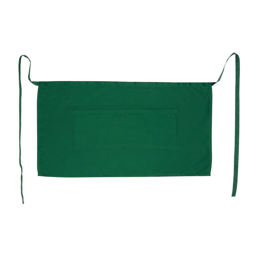 (Pack of 10) 1-100 Green Half Size Waist Apron with Pocket