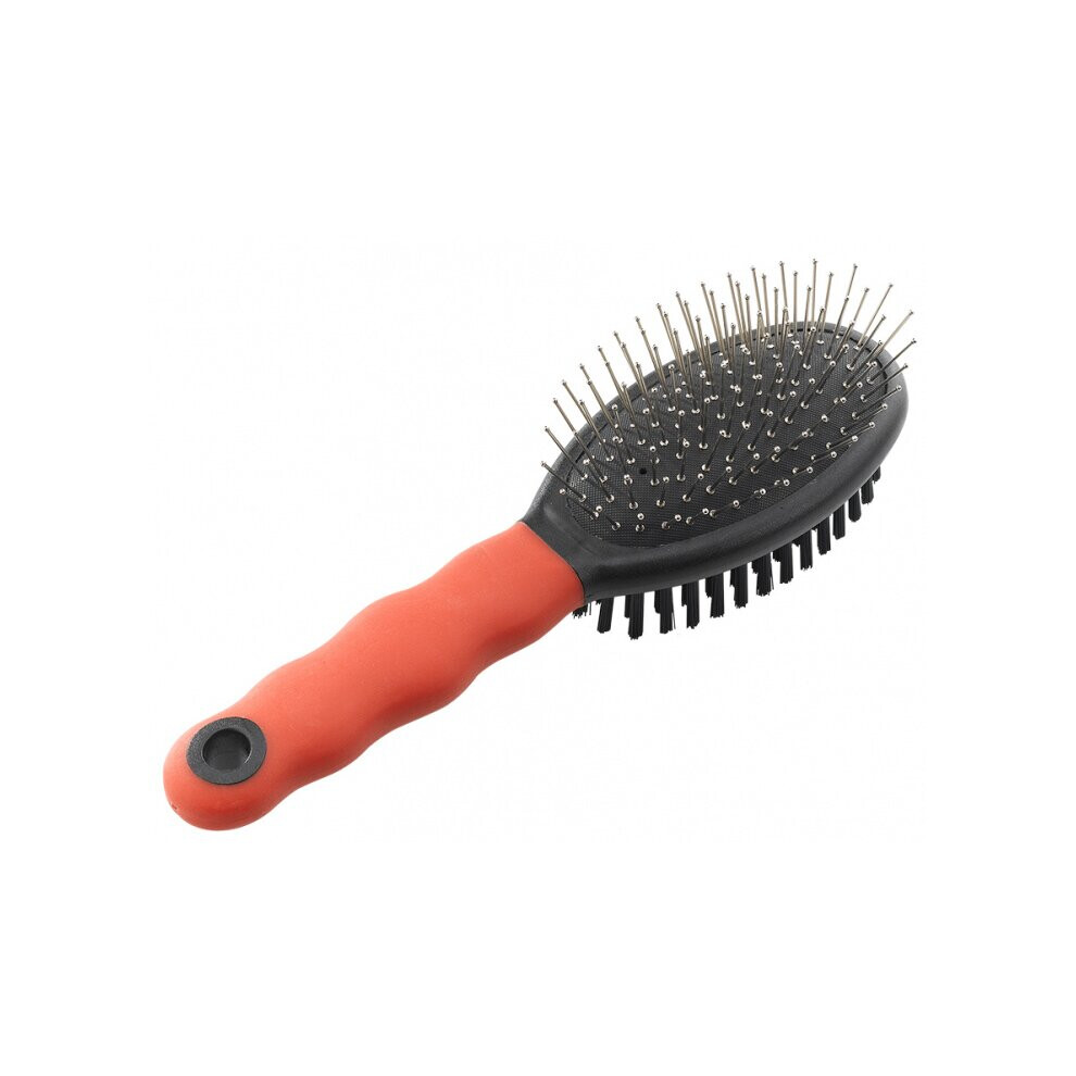 animal brush double 23 cm steel/polyamide red