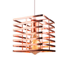 Cage Shape Ceiling Light Vintage Creative Pendant Light Single Light Industrial Pendant light for Living Room Dining Room Balcony Rose Gold E27