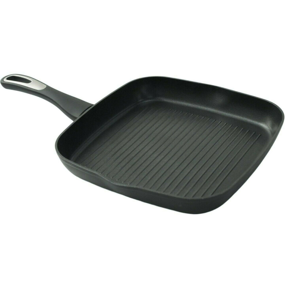 Royal Cuisine Non Stick Square Grill Pan 28cm Large Black Induction Frying Pan