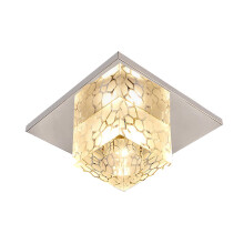 12cm Modern Ceiling Light Water Cube Crystal Lamp Luxury LED Square Crystal Chandeliers for Kitchen Home Office Dining Room Bedroom Coffee(Warm)