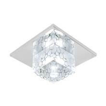 12cm Modern Ceiling Light Water Cube Crystal Lamp Luxury LED Square Crystal Chandeliers for Kitchen Home Office Dining Room Bedroom Coffee(White)