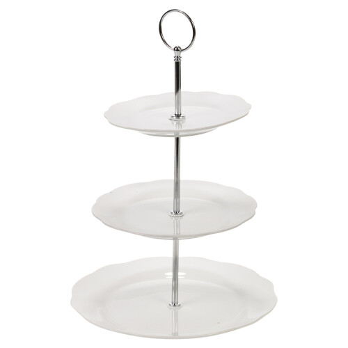 (3 Tier White Round) 2 3 4 Tier Decorative Plate Pie Cupcake Cake Stand