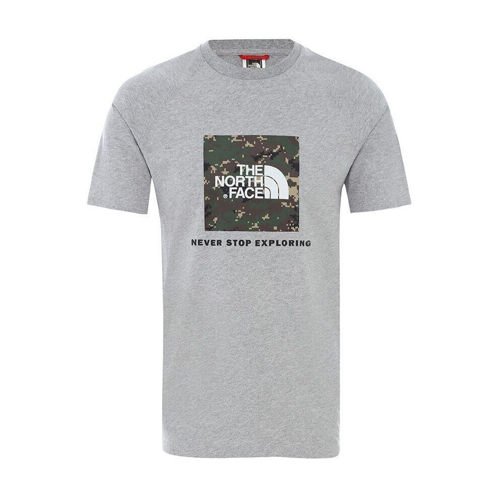 (S) The North Face Raglan Redbox T Shirt Grey Camo