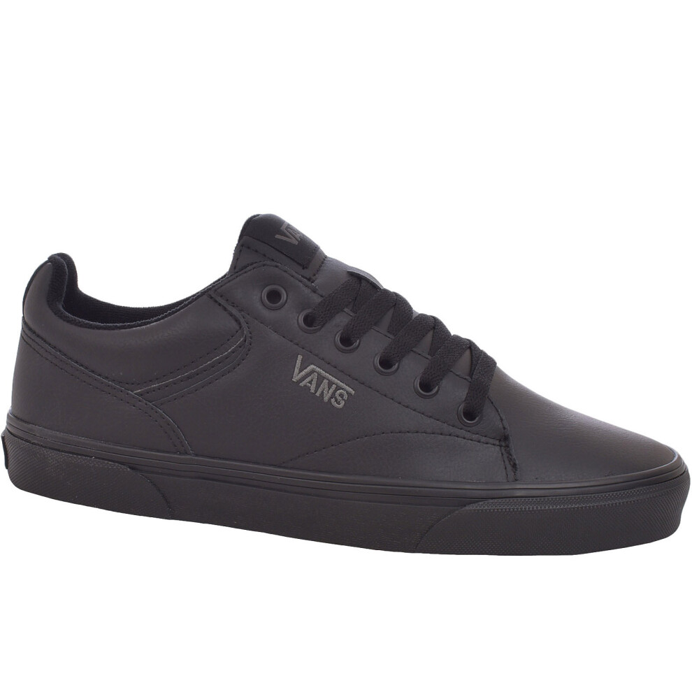 (7.5, Black) Vans Mens Seldan Casual Tumbled Leather Trainers Sneakers Shoes