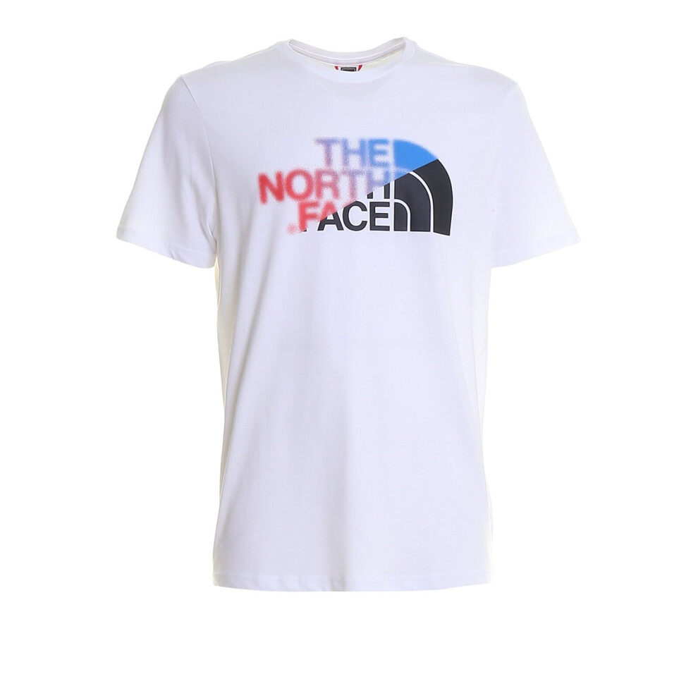 (2XL) THe NORTH FACE WHITE T-SHIRT LOGO Faded White