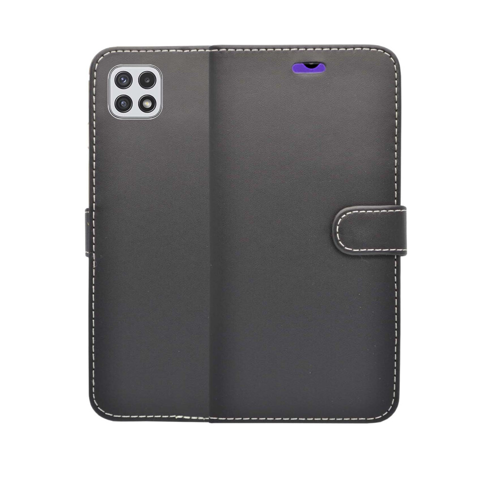 (Black) For Samsung Galaxy A22 5G Case Wallet Flip Pu Leather Kickstand Card Holder Cover Black 304063159027