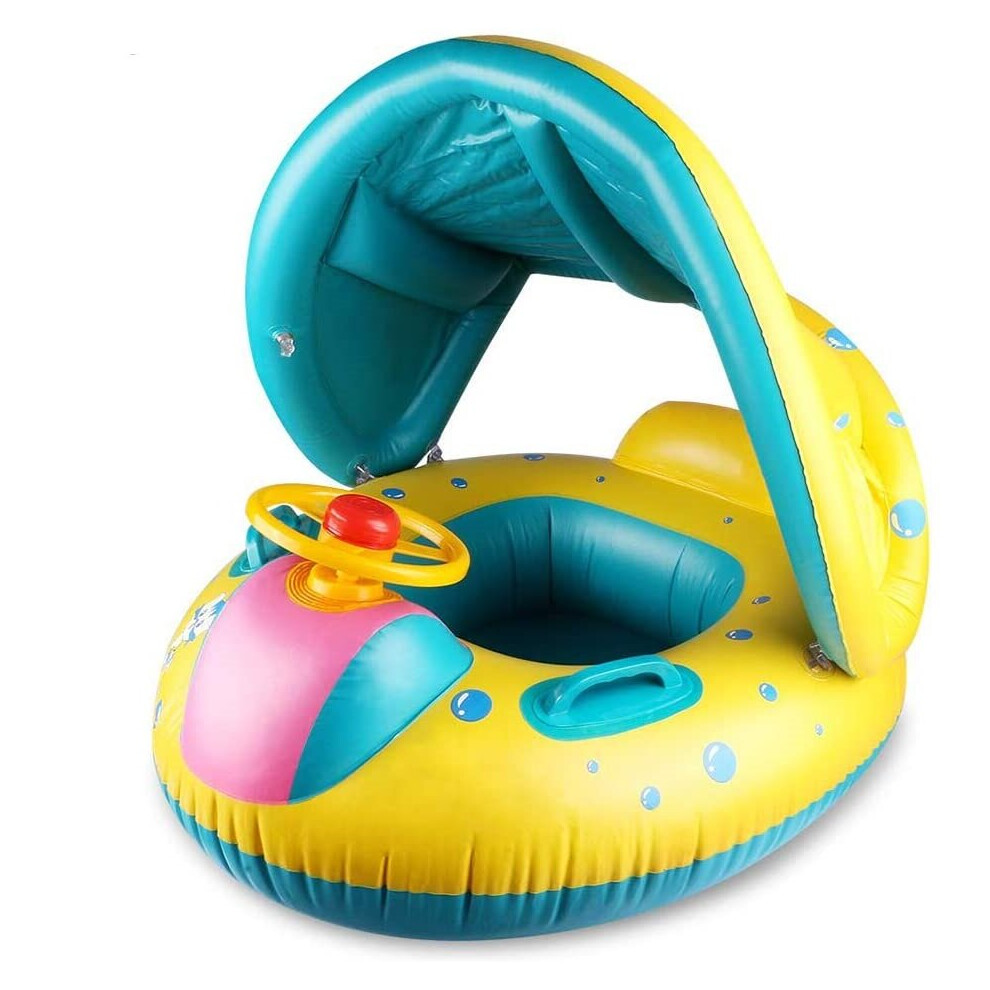 Baby Float Boat Baby Swimming Float Inflatable Baby Swimming pool with  Canopy Beach Pool Water Toys Suit for Toddler Children on OnBuy