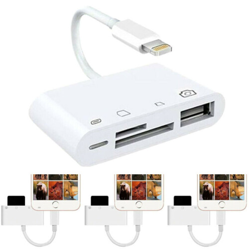 4 in1 Multifunction To TF SD Card Reader Camera USB OTG Adapter For iPhone iPad
