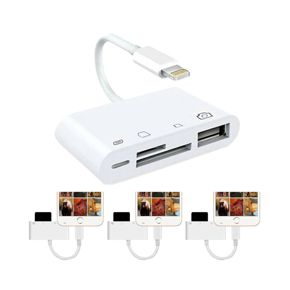 4 in1 Multifunction To TF SD Card Reader Camera USB OTG Adapter For iPhone iPad