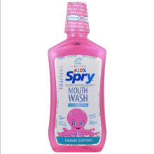 Xlear, Kid's Spry Mundspülung, Zahnschmelzunterstützung, Alkoholfrei, Natürlicher Bubble Gum, 16 fl oz (473 ml)