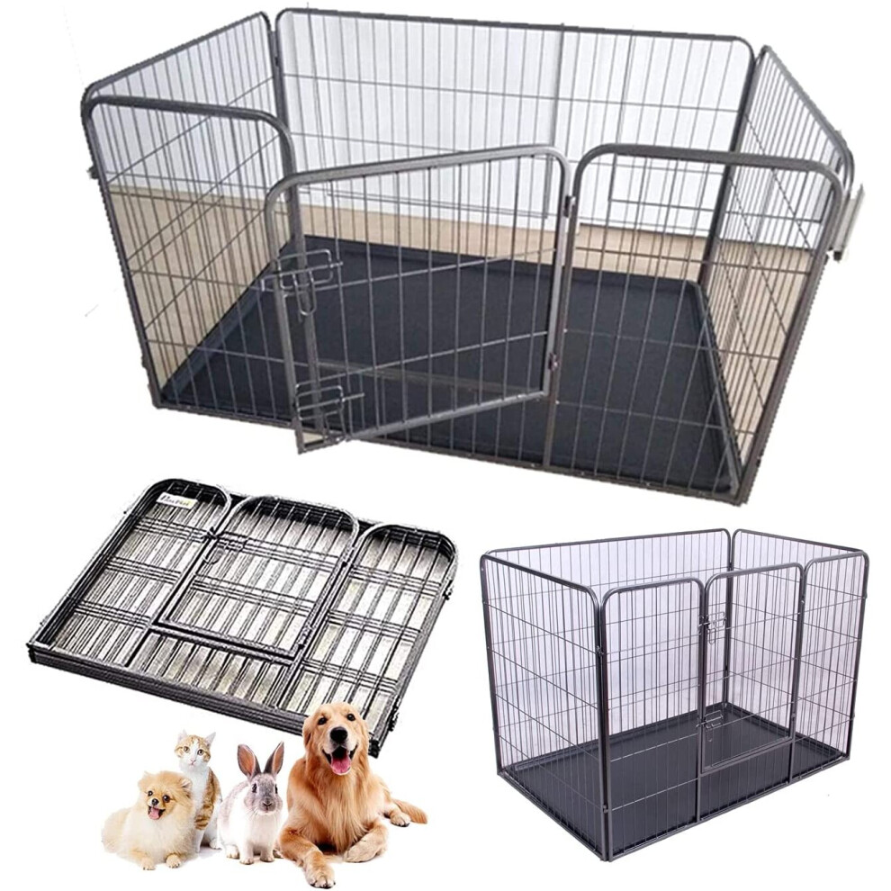 ((Medium)) Heavy Duty Puppy Play Pen Dog Crate Whelping Box Rabbit Enclosure Dog Run Cage