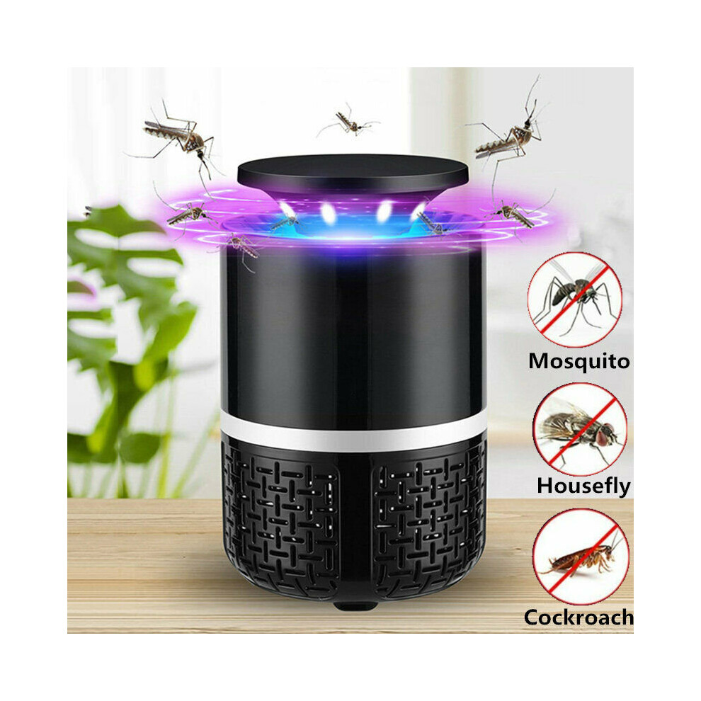 (Black) USB Electric Mosquito Killer Bug Light Home Insect Fly Zapper Trap Catcher Lamp