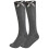 (Grey, 9-12) Girls Knee School Sock Plain Satin Bow Sock 3 Pack 1
