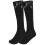(Black, 4-7) Girls Knee School Sock Plain Satin Bow Sock 3 Pack 1