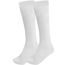 (White (Plain), 9-12) Girls Knee School Sock Plain Satin Bow Sock 3 Pack