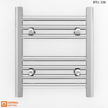 (300 x 400mm (BTU: 338)) Chrome Bathroom Designer Straight Towel Radiator