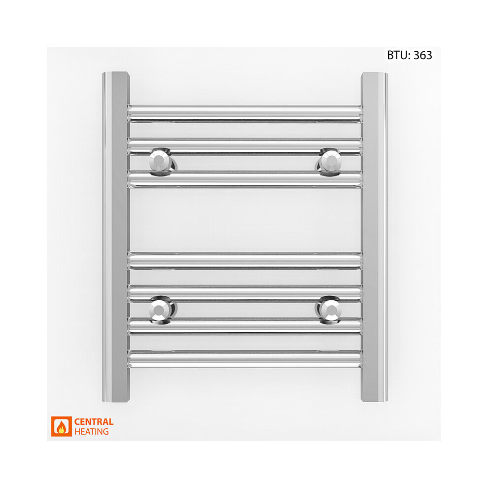 (350 x 400mm (BTU: 363)) Chrome Bathroom Designer Straight Towel Radiator