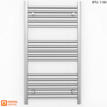 (600 x 900mm (BTU: 1100)) Chrome Bathroom Designer Straight Towel Radiator