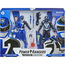 Power Rangers Lightning Collection 6" S.P.D. B-Squad & A-Squad Blue Ranger figure set.