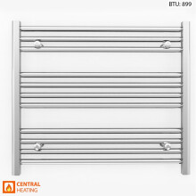(800 x 600mm (BTU: 899)) Chrome Bathroom Designer Straight Towel Radiator