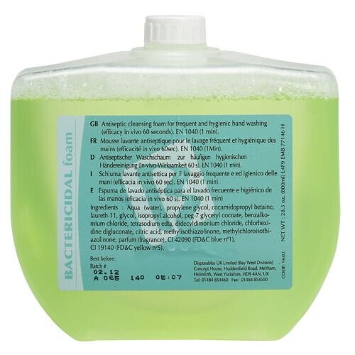 Bay West 9602 Bactericidal Foam Soap Cartridges ~ 8 x 800 mL
