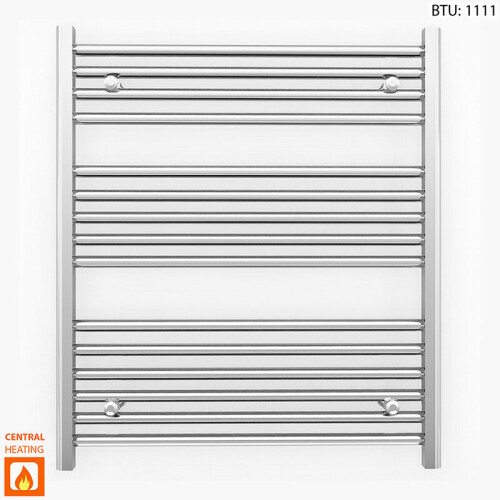 (700 x 800mm (BTU: 1111)) Chrome Bathroom Designer Straight Towel Radiator