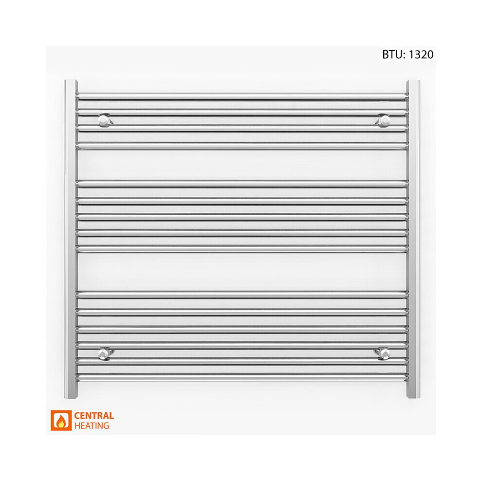 (900 x 800mm (BTU: 1320)) Chrome Bathroom Designer Straight Towel Radiator