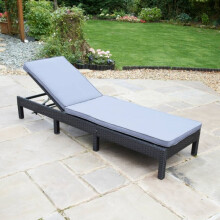 Rattan Effect Multi Position Sun Lounger Sunbathing Chair Garden/Patio Outdoor G-0239