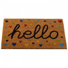 Decoir Mat Hearty Hello Funny Novelty Coir Doormat 75 x 45cm Non Slip