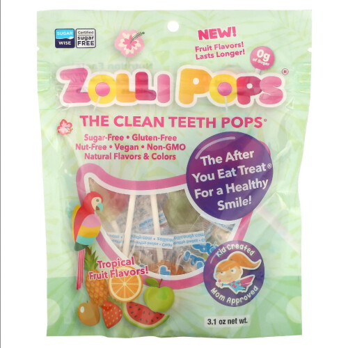 Zollipops, Original Clean Teeth Candy, Tropische Fruchtgeschmäcker, 3,1 oz