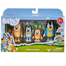 Bluey & Family Bingo Toys 4Pcs Pack SET + 25cm BINGO + BLUEY Plush Toy Kid Gift