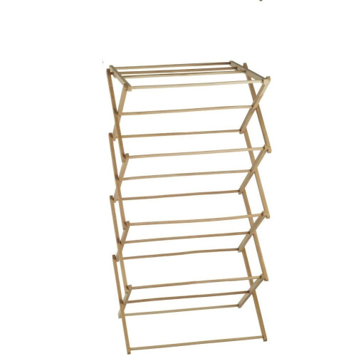 (4 Tier) Bamboo Wood Folding Clothes Drying Rack Airer New 2