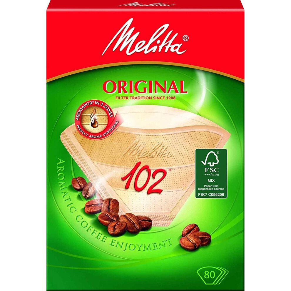 ORIGINAL MELITTA 102 BAMBOO FILTER PAPERS PACK OF 80 65-ME-55