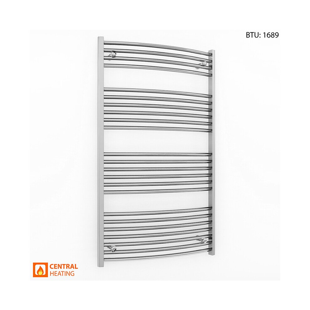 (700 x 1200mm (BTU: 1689)) Curved Chrome Bathroom Designer Towel Radiator