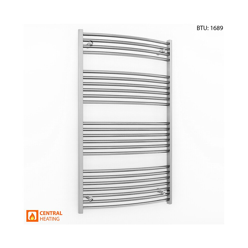 (700 X 1200Mm (Btu: 1689)) Curved Chrome Bathroom Designer Towel Radiator 7427268762984