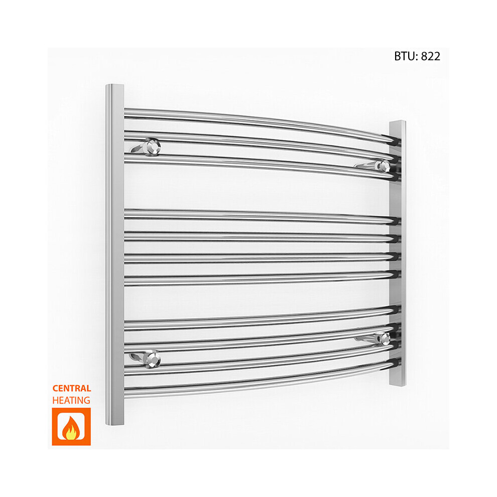 (700 X 600Mm (Btu: 822)) Curved Chrome Bathroom Designer Towel Radiator 7427268762953