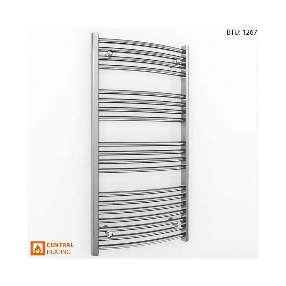 (600 X 1000Mm (Btu: 1267)) Curved Chrome Bathroom Designer Towel Radiator 7427268762915