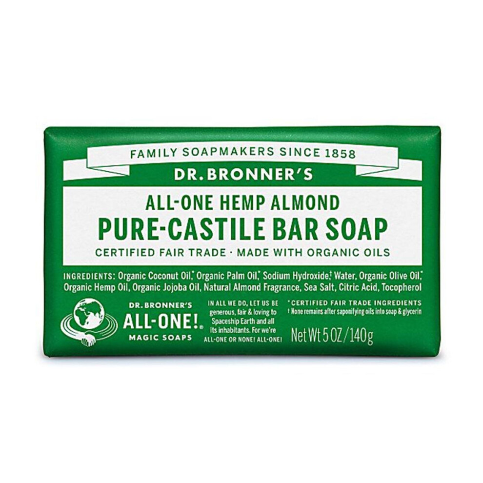 Dr. Bronner Organic Almond Pure-Castile Bar Soap 140g