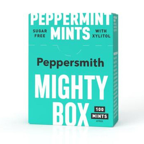 Peppersmith English Xylitol Mints Mighty Box 100 Mints 60g