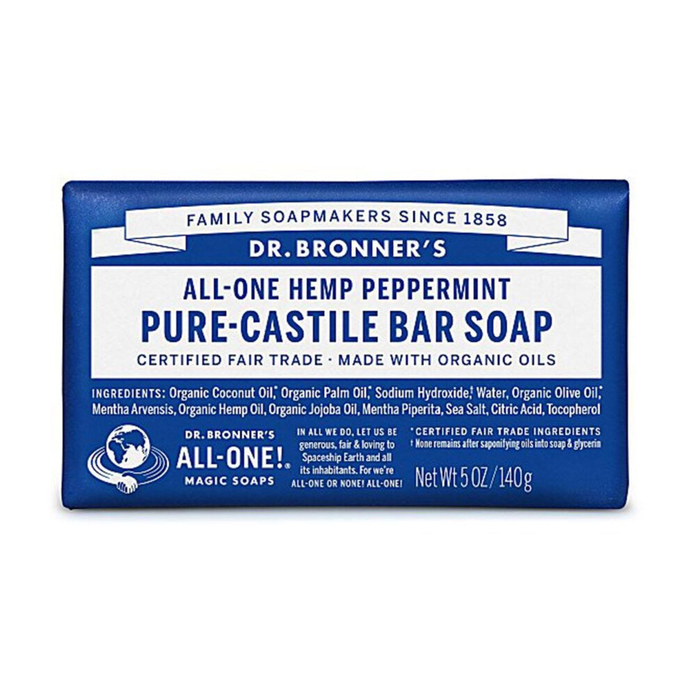 Dr. Bronner Organic Peppermint Pure-Castile Bar Soap 140g