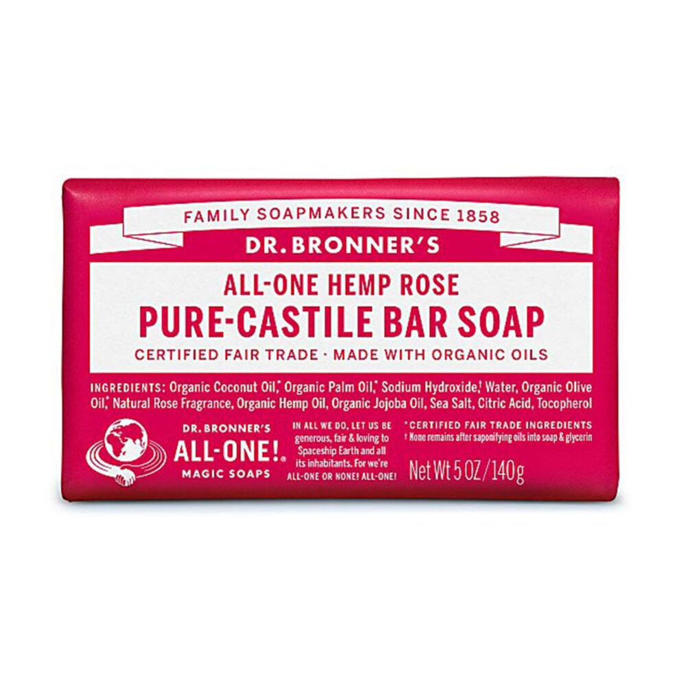 Dr. Bronner Organic Rose Pure-Castile Bar Soap 140g