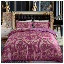 (Purple, Single) Luxury Jacquard Floral Bedding Set , Simple Flower Duvet Cover Set with Zipper Closure, Lightweight and Breathable ,Soft and Durable Bedding Set