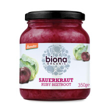 Biona Organic Sauerkraut Ruby Beetroot Preserved Vegetables 350g