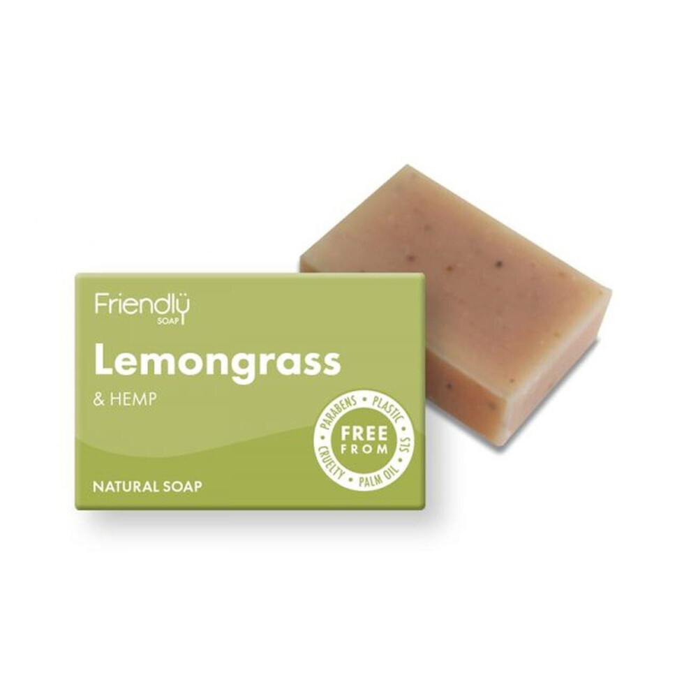 Friendly Soap Natural Bath Soap Lemongrass and Hemp 95g