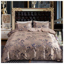 (Blue Gold, Single) Luxury Jacquard Floral Bedding Set , Simple Flower Duvet Cover Set with Zipper Closure, Lightweight and Breathable ,Soft and Durable Bedding Set