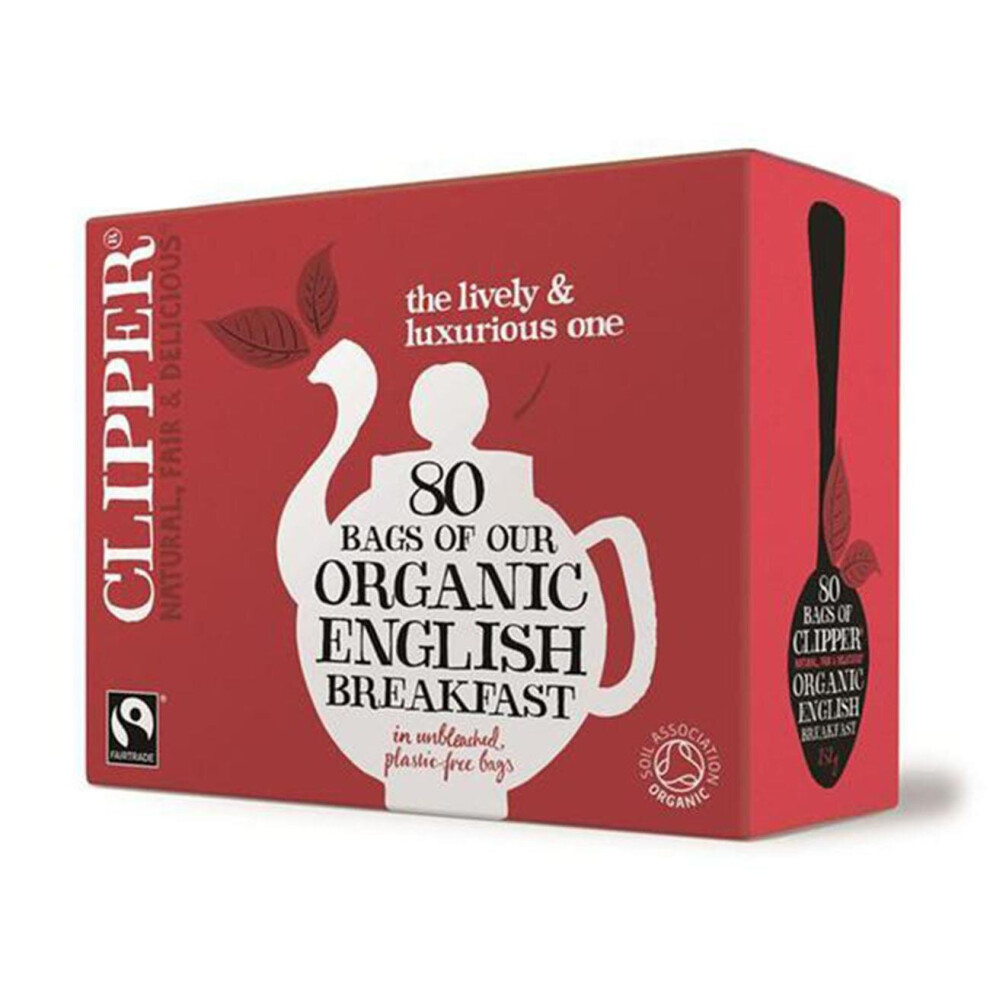 Clipper Organic Fairtrade English Breakfast Tea 80 Bags Black