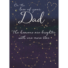 On The Loss Of Your Dad Gold Foiled Sympathy Greeting Card Just To Say Cards