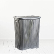 (Silver) Plastic Laundry Basket Clothes Washing Bin Storage Hamper Small Large Organiser
